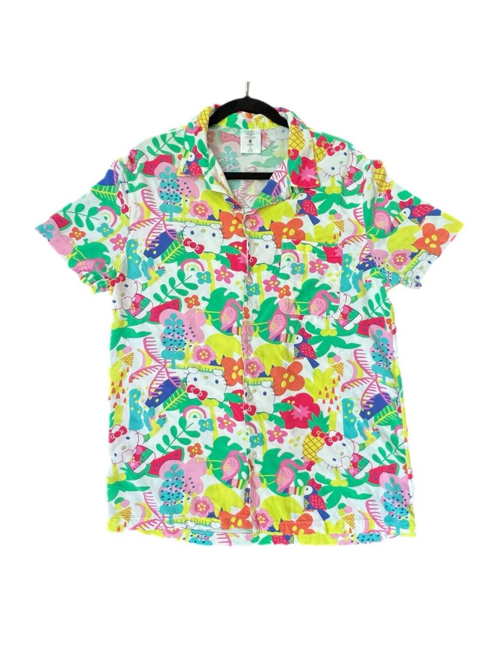 Hello Kitty Multicolor Hawaiian Shirt for Men - L